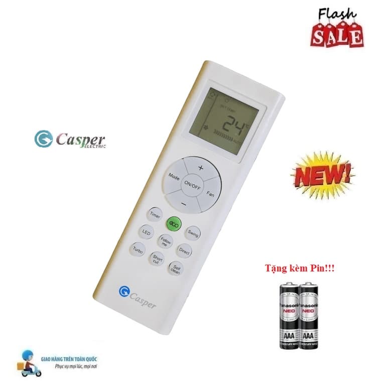Remote Điều khiển điều hòa Casper- 2 LOẠI 1&2 chiều Inverter- Hàng XỊN 100% Tặng Pin