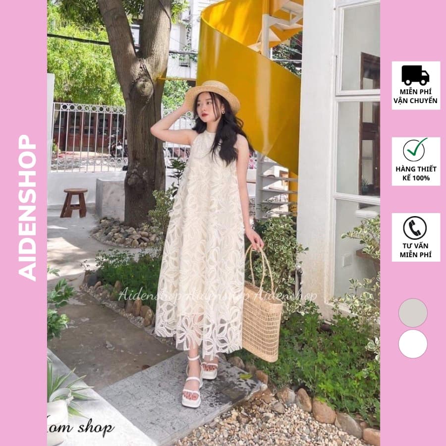 Váy bầu thời trang xinh Aidenshop đầm bầu dự tiệc đẹp dáng yếm mùa hè
