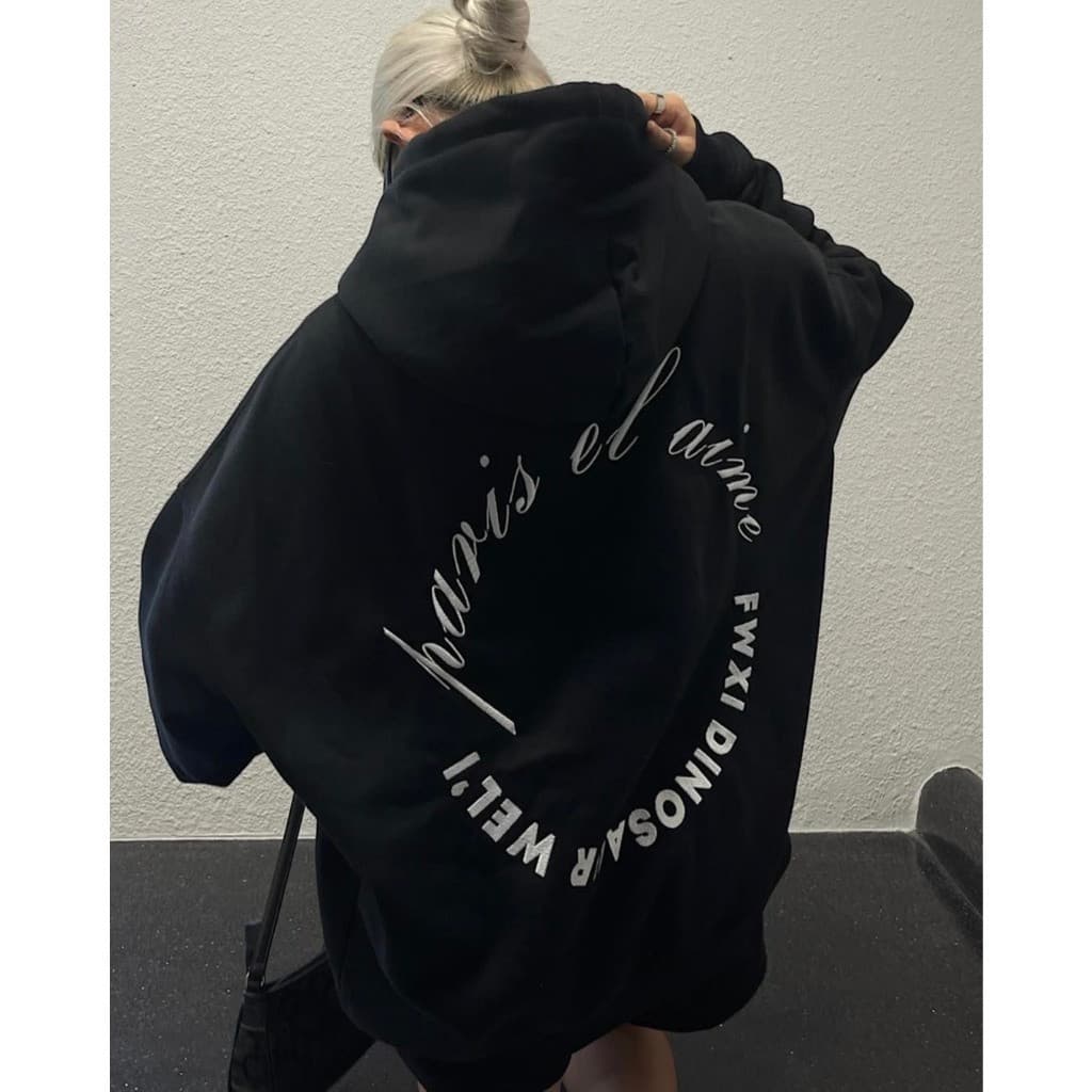 Áo hoodie fom rộng in chữ PEARTH - PARIS nam nữ mặc đều đẹp UT