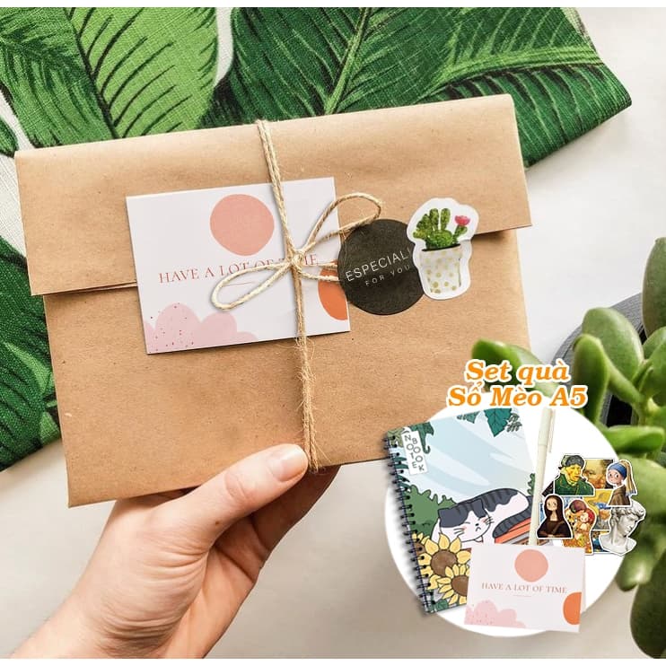 Set quà tặng học sinh quà tặng sổ tay ghi chép combo quà tặng sinh nhật phong cách vintage sang trọng và ý nghĩa