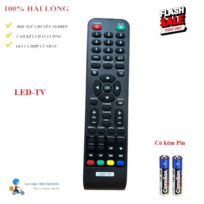 Remote Điều khiển thay thế tương thích cho tivi LED-TV LED/LCD/Smart TV- Hàng loại tốt mới Tặng kèm Pin