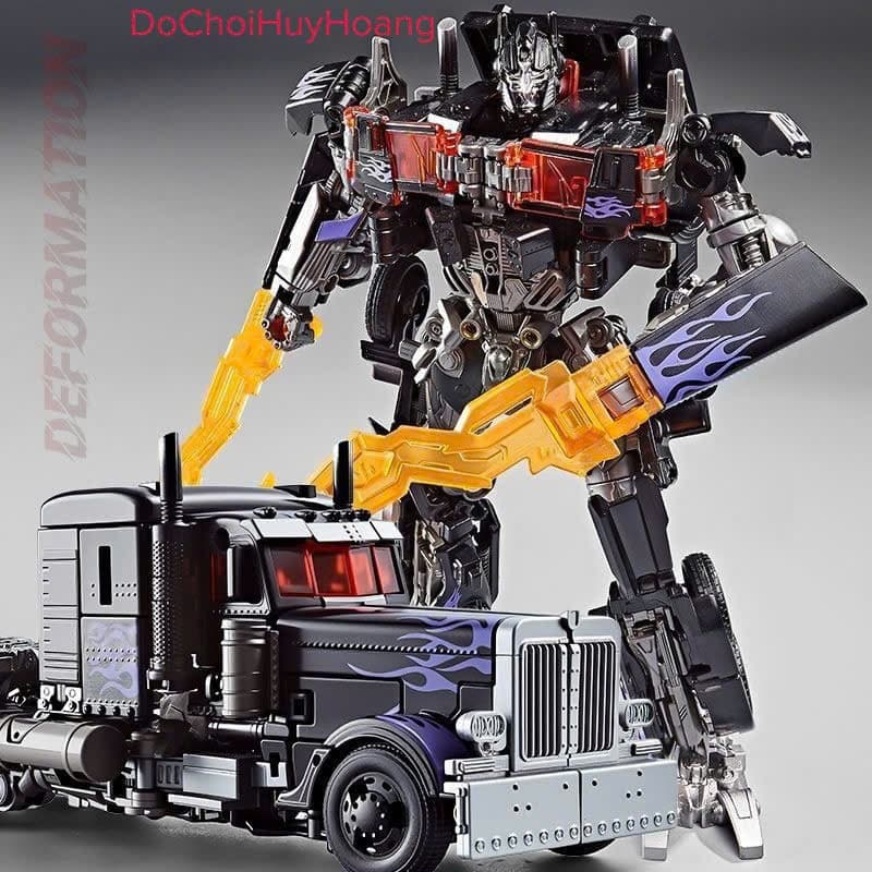 Mô hình robot Optimus robot biến đổi thành xe oto cao 17cm 7022 tím