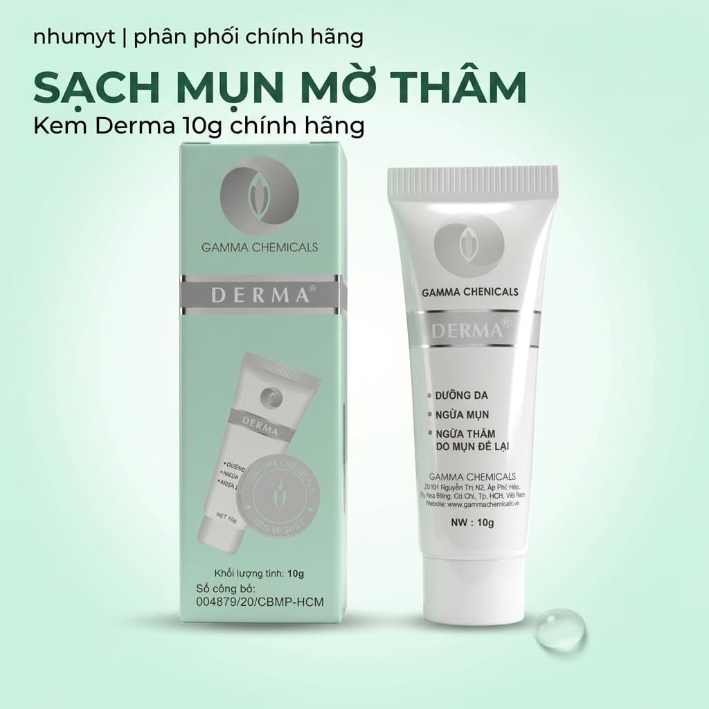 Kem Derma 10g Chính Hãng - Hỗ Trợ Giảm Mụn, Ngừa Thâm Sẹo Sau Mụn Hiệu Quả