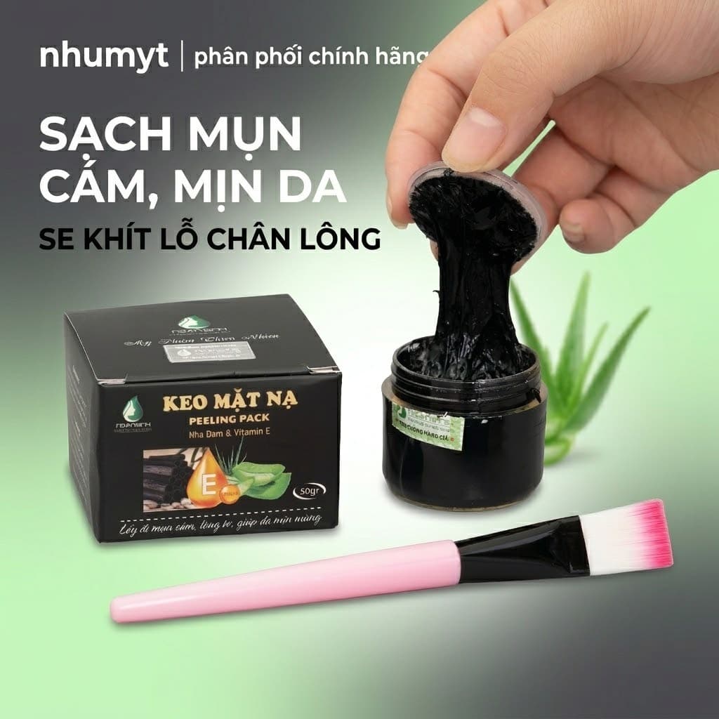 ( TẶNG TONER TÁO + CỌ ) Gel hút mụn than tre hoạt tính Ngân Bình Lột mụn cám, mụn đầu đen, da chết chính hãng