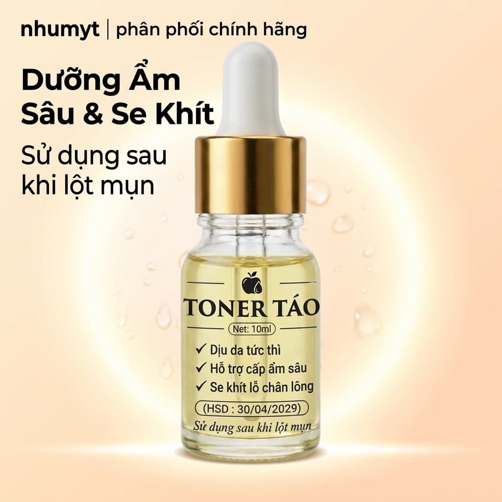 Toner Táo Ngân Bình 10ml Giúp Dịu Da Tức Thì Se Khít Lỗ Chân Lông Cấp Ẩm Sâu