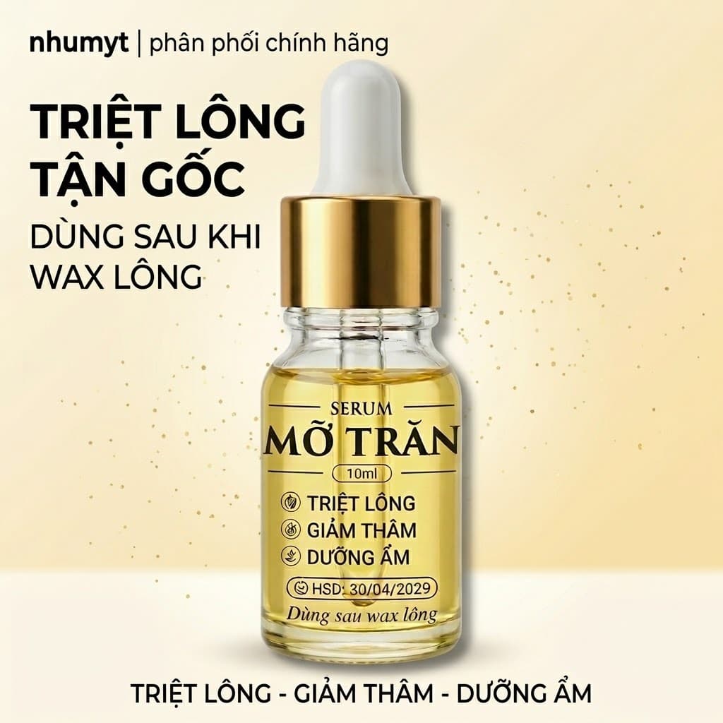 Serum Mỡ Trăn Nguyên Chất Dưỡng Da Giảm Thâm 10ml Dùng Kèm Sáp Wax Lông Lạnh Veo Hiệu Quả