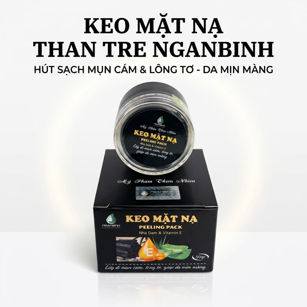 ( MUA 1 TẶNG 1 ) Keo Mặt Nạ Than Tre Ngân Bình Lột Sạch Mụn Cám Mụn Đầu Đen 50g