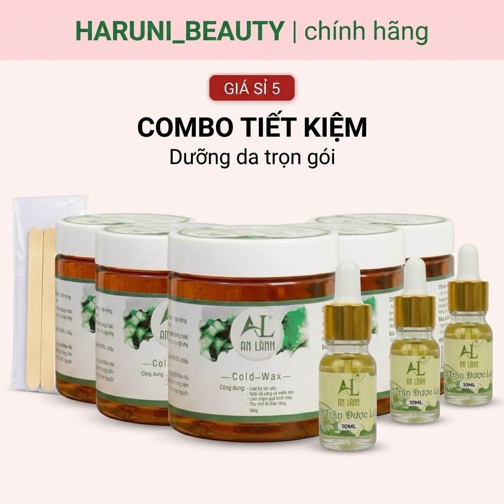 (Combo Sỉ 5 Sáp +5 Mỡ Trăn) Wax Lông Lạnh An Lành 350g & Mỡ Trăn Dược Liệu 10ml Giúp Tẩy Lông Tại Nhà