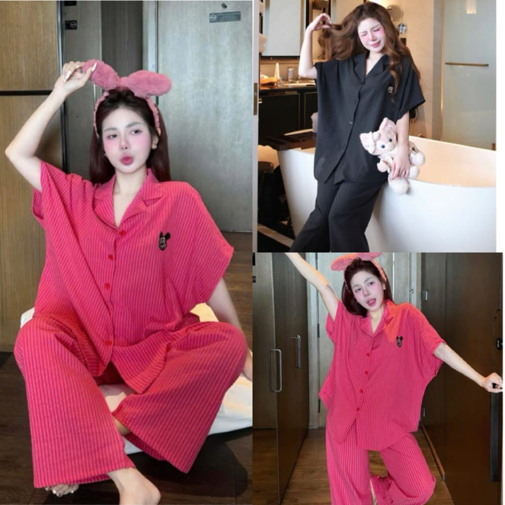 Set Bộ Ngủ Nữ , Set Bộ Ngủ Pijama Cổ B Phom Thụng