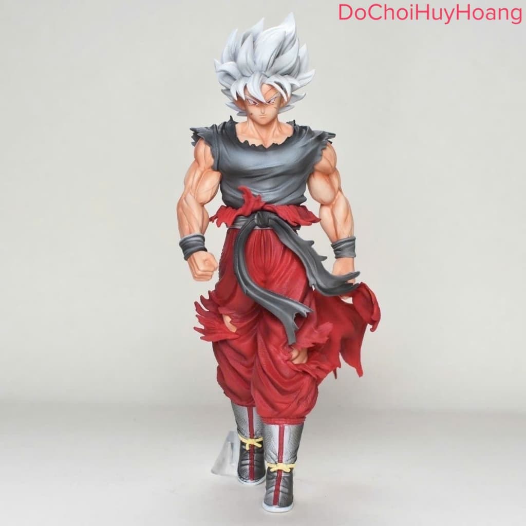 Mô hình tượng nhân vật Songoku tóc trắng cầm áo cao 30cm Dragon Ball