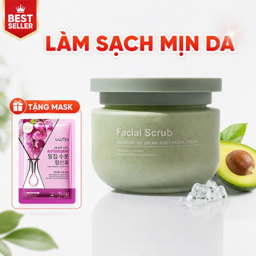 Tẩy da chết mặt và body chiết xuất bơ, Tẩy tế bào chết toàn thân, tẩy tế bào chết cơ thể
