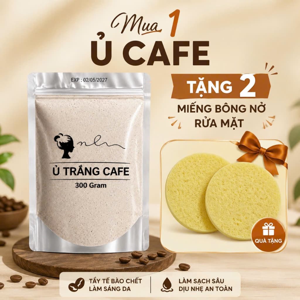 Ủ Trắng Cafe Tẩy Tế Bào Chết Body Dưỡng Sáng Mờ Thâm Giúp Da Mịn Màng Từ Thiên Nhiên 300g, tắm trắng cafe