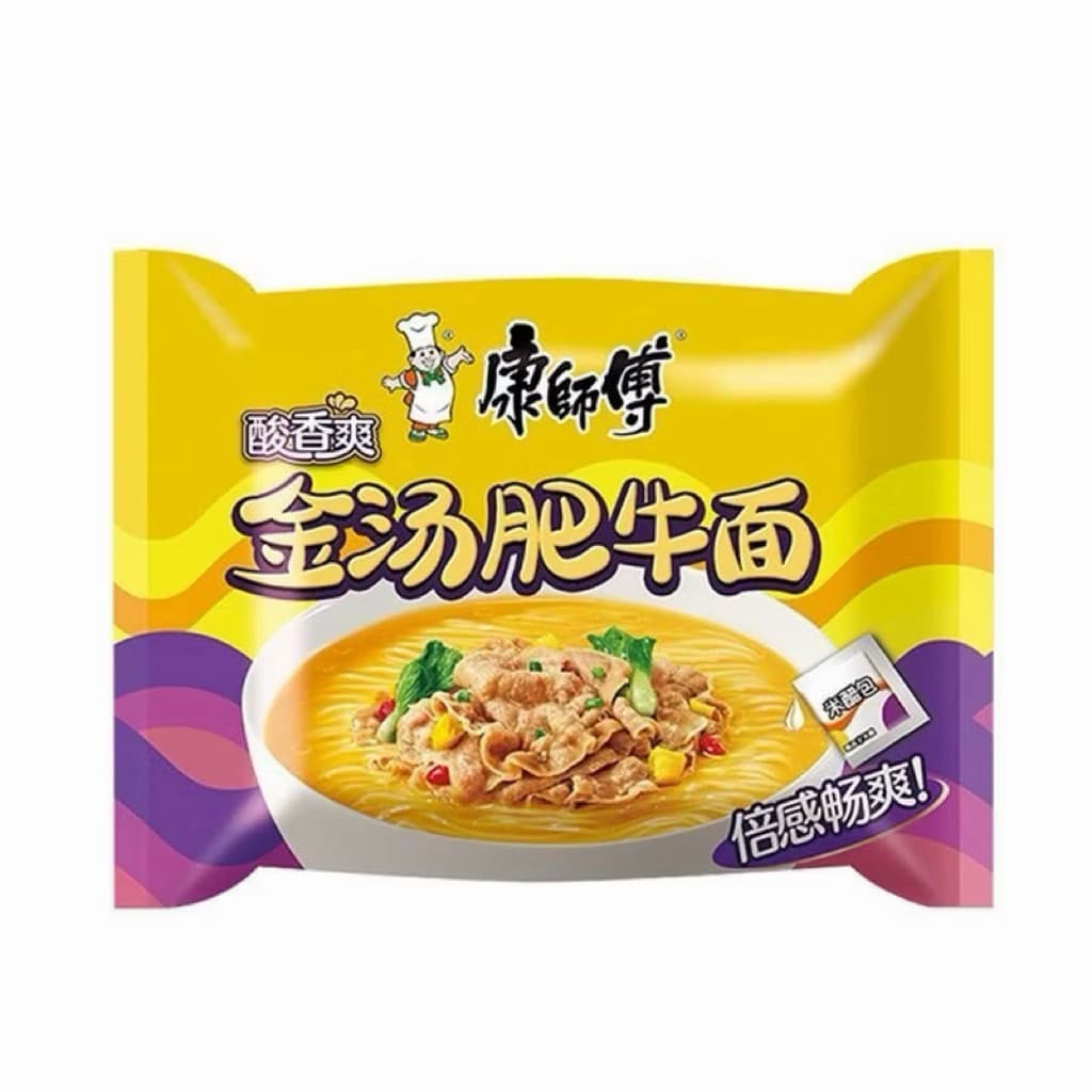 Combo 5 Gói Mỳ Tôm Sư Phụ Khang Vị Bò Béo Vàng ( 1 gói 107gr)