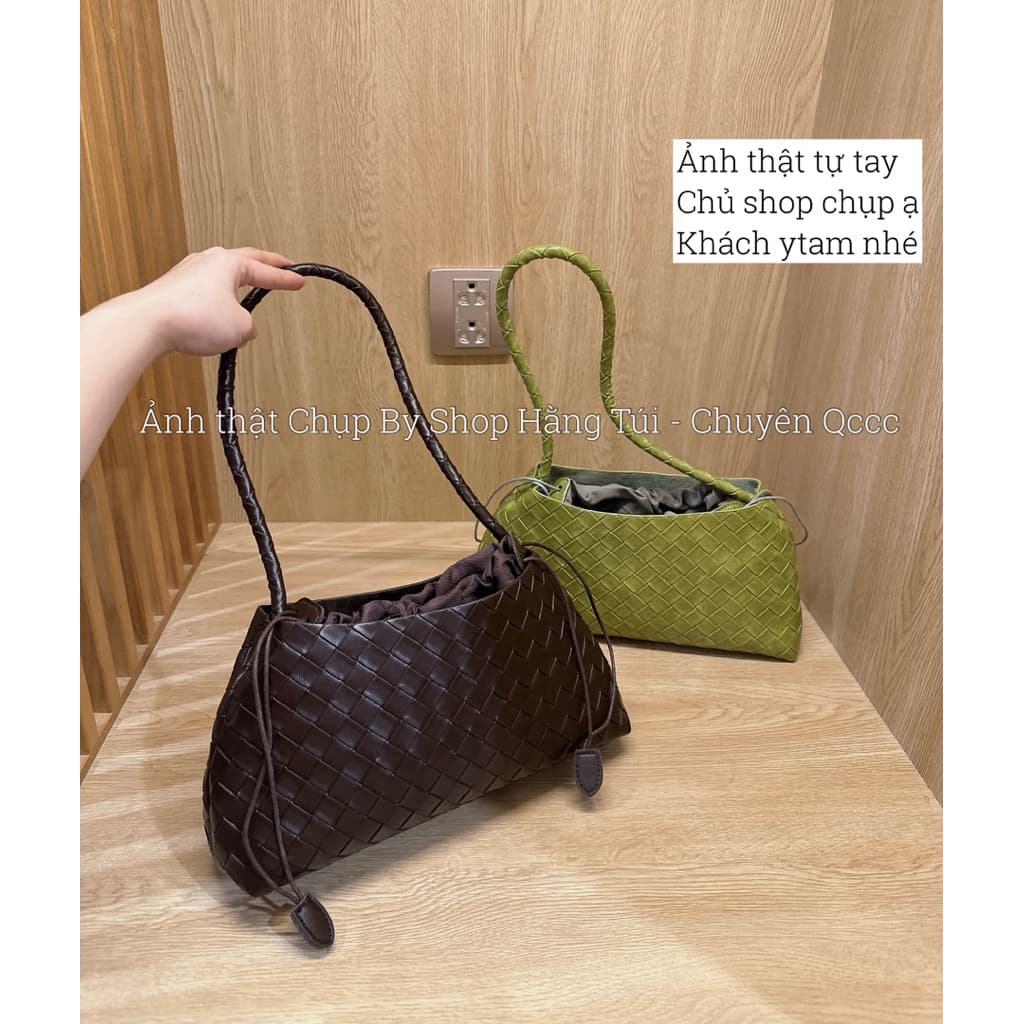 Túi Da Đan Kèm Túi Rút Vải bên trong size 27cm