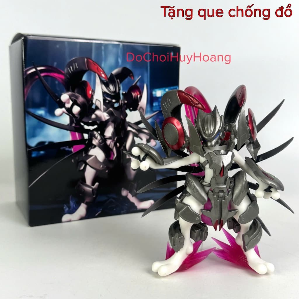 Mô Hình tượng nhân vật Pokemon Mewtwo mặc giáp nâng cấp 14cm