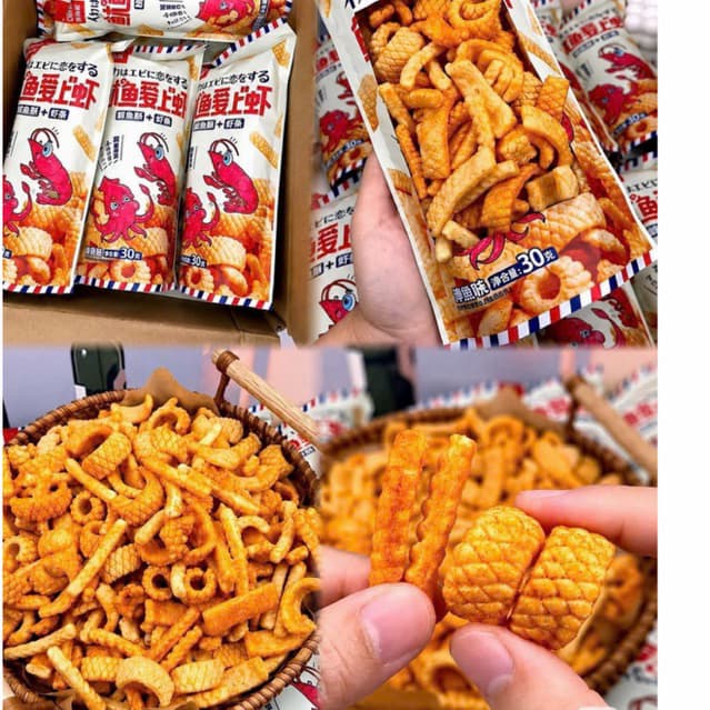 Combo 3 Bim Bim Tôm Mực Giòn Rụm ( gói 30gr)