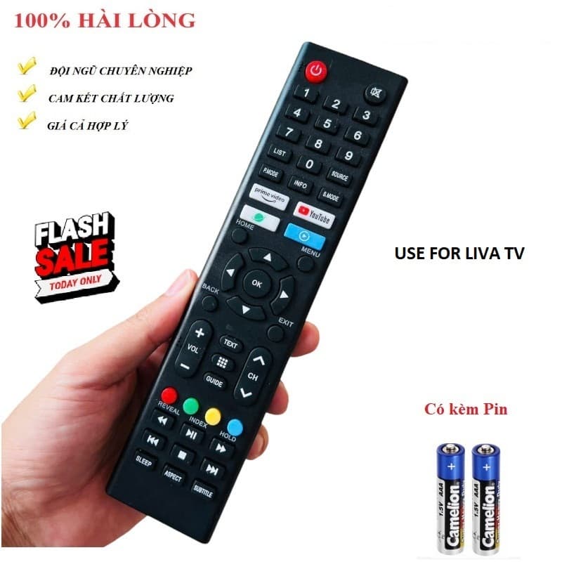 [HÀNG ĐẸP] Remote Điều khiển thay thế tương thích cho TV LIVA LCD/LED/SmartTV Tặng Pin
