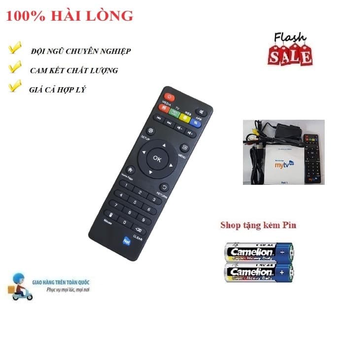 Remote Điều khiển thay thế tương thích cho đầu thu MyTVnet- HÀNG mới Tặng kèm Pin